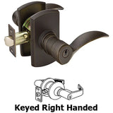 Emtek Sandcast Bronze Durango Keyed Lever with #4 Rosette - 5114