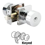 Emtek Round Keyed Entrance Knob Square Rosette - 5122ROU