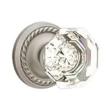 Emtek 8051 Glass Door Knob With Rope Rosette Dummy, Pair