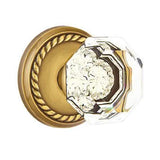 Emtek 8051 Glass Door Knob With Rope Rosette Dummy, Pair
