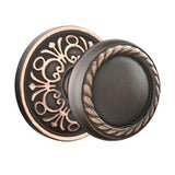 Emtek 8056 DESIGNER BRASS - Knobsets With Lancaster Rosette Dummy, Pair