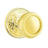 Emtek 8056 DESIGNER BRASS - Knobsets With Lancaster Rosette Dummy, Pair
