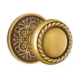 Emtek 8056 DESIGNER BRASS - Knobsets With Lancaster Rosette Dummy, Pair