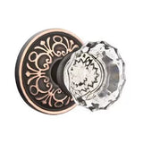Emtek 8056 Glass Door Knob With Lancaster Rosette Dummy, Pair
