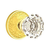 Emtek 8056 Glass Door Knob With Lancaster Rosette Dummy, Pair