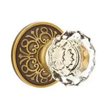 Emtek 8056 Glass Door Knob With Lancaster Rosette Dummy, Pair