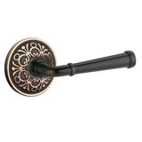 Emtek 8056 DESIGNER BRASS - LEVERSETS With Lancaster Rosette Dummy, Pair