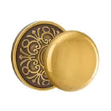 Emtek 8056 DESIGNER BRASS - Knobsets With Lancaster Rosette Dummy, Pair