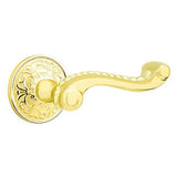 Emtek 8056 DESIGNER BRASS - LEVERSETS With Lancaster Rosette Dummy, Pair