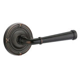 Emtek 8207 DESIGNER BRASS - LEVERSETS With Ribbon & Reed Rosette Privacy Set