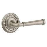 Emtek 8207 DESIGNER BRASS - LEVERSETS With Ribbon & Reed Rosette Privacy Set