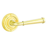 Emtek 8207 DESIGNER BRASS - LEVERSETS With Ribbon & Reed Rosette Privacy Set