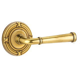 Emtek 8207 DESIGNER BRASS - LEVERSETS With Ribbon & Reed Rosette Privacy Set