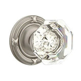 Emtek 8057 GLASS - Knobsets With Ribbon & Reed Rosette Dummy, Pair