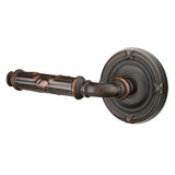 Emtek 8207 DESIGNER BRASS - LEVERSETS With Ribbon & Reed Rosette Privacy Set
