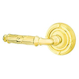 Emtek 8207 DESIGNER BRASS - LEVERSETS With Ribbon & Reed Rosette Privacy Set