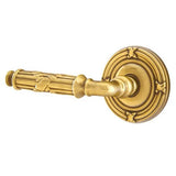 Emtek 8207 DESIGNER BRASS - LEVERSETS With Ribbon & Reed Rosette Privacy Set