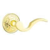 Emtek 8056 DESIGNER BRASS - LEVERSETS With Lancaster Rosette Dummy, Pair