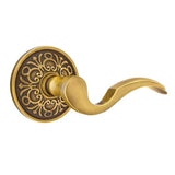 Emtek 8056 DESIGNER BRASS - LEVERSETS With Lancaster Rosette Dummy, Pair