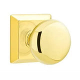 Emtek 8531 DESIGNER BRASS - Knobsets With Quincy Rosette Dummy, Pair