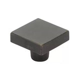 Emtek Sandcast Bronze 1 5/8 inch Rustic Modern Square Knob - 86663
