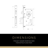 Emtek 2193 Keyed Pocket Door Mortise Lock