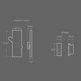Modern Rectangular Barn Door Privacy Lock with Strike