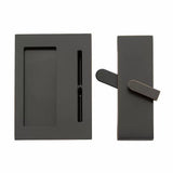 Emtek 222202 Modern Rectangular Barn Door Privacy Lock and Flush Pull with Integrated Strike