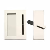 Emtek 222202 Modern Rectangular Barn Door Privacy Lock and Flush Pull with Integrated Strike