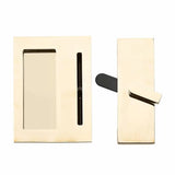 Emtek 222202 Modern Rectangular Barn Door Privacy Lock and Flush Pull with Integrated Strike