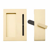 Emtek 222202 Modern Rectangular Barn Door Privacy Lock and Flush Pull with Integrated Strike