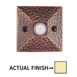 Emtek 2452 Brass Bell Button with Hammered Rosette