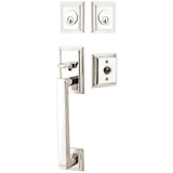 Emtek 4223 Hamden Double Cylinder Entrance Handleset - Brass Tubular