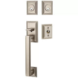 Emtek 4223 Hamden Double Cylinder Entrance Handleset - Brass Tubular