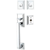 Emtek 4223 Hamden Double Cylinder Entrance Handleset - Brass Tubular