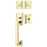 Emtek 4223 Hamden Double Cylinder Entrance Handleset - Brass Tubular