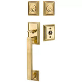 Emtek 4223 Hamden Double Cylinder Entrance Handleset - Brass Tubular