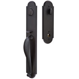 Emtek 451332 Greeley Entrance Handleset - Sandcast Bronze Tubular - Single Cylinder