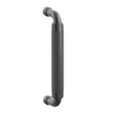 Emtek 8" Centers Door Pull with R-Bar Stem and Knurled Bar