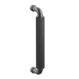 Emtek 8" Centers Door Pull with R-Bar Stem and Straight Knurled Bar