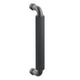 Emtek 8" Centers Concealed Mount Door Pull with R-Bar Stem and Straight Knurled Bar