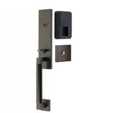 Hercules EMP24215 Smooth Monolithic Handleset With Empowered Smart Lock Upgrade And Bristol Glass Knob in Flat Black