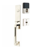 Hercules EMP24215 Smooth Monolithic Handleset With Empowered Smart Lock Upgrade And Bristol Glass Knob in Flat Black
