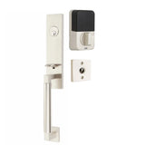 Hercules EMP24215 Smooth Monolithic Handleset With Empowered Smart Lock Upgrade And Bristol Glass Knob in Flat Black