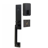 Hercules EMP24215 Smooth Monolithic Handleset With Empowered Smart Lock Upgrade And Bristol Glass Knob in Flat Black
