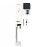 Hercules EMP24215 Smooth Monolithic Handleset With Empowered Smart Lock Upgrade And Bristol Glass Knob in Flat Black