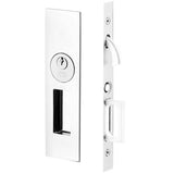 Emtek 2153 Narrow Modern Rectangular Pocket Door Mortise Lock (2" x 7-1/4") - Keyed