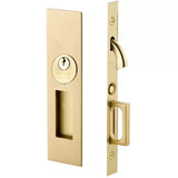 Emtek 2153 Narrow Modern Rectangular Pocket Door Mortise Lock (2" x 7-1/4") - Keyed