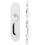 Emtek 2163 Narrow Oval Pocket Door Mortise Locks (2" x 7-1/4") - Keyed
