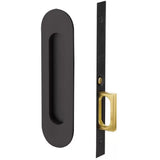 Emtek 2164 Narrow Oval Pocket Door Mortise Locks (2" x 7-1/4") - Passage